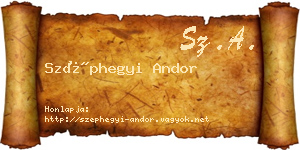 Széphegyi Andor névjegykártya